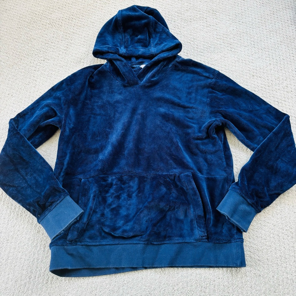 Athleta Feelin great navy blue Sherpa hoodie